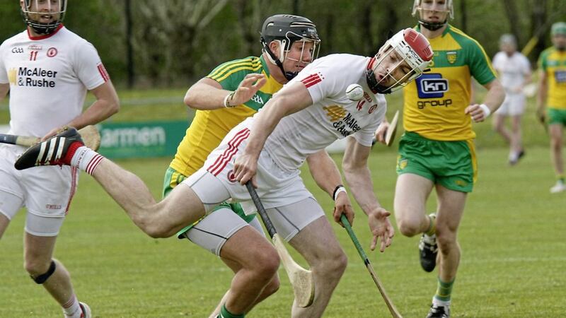 Tyrone&#39;s Damien Casey and Donegal&#39;s Jamesie Donnelly 