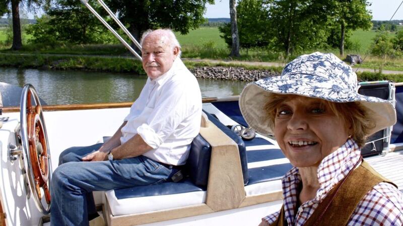 Actors and presenters of the television show Great Canal Journeys, Timothy West and Prunella Scales 
