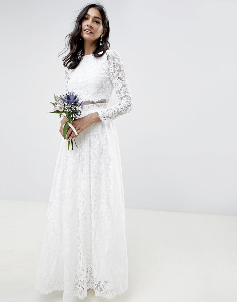 ASOS Edition Grace Lace Crop Top Wedding Dress, &pound;120 