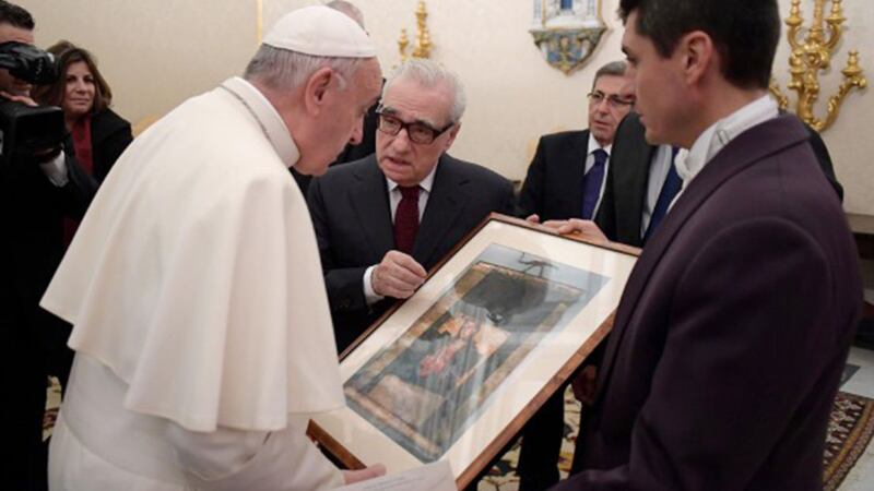 Martin Scorsese presented Pope Francis with a Japanese painting that served as a reference for the film 'Silence'