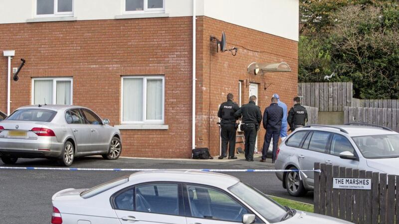 Police at the Marshes housing development at Old Warrenpoint Road, Newry. Picture by newraypics.com 