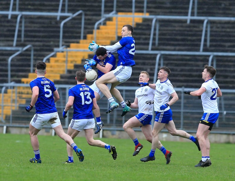 Gearoid McKiernan (centre) and Thomas Galligan have been notable absentees in terms of Cavan's ability to dominate and dictate games.