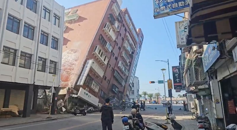 A powerful earthquake rocked the entire island of Taiwan early on Wednesday (TVBS via AP)