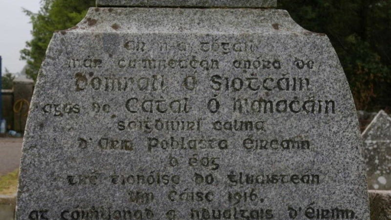 A headstone to Charlie Monahan, who died during preparations for the Easter Rising