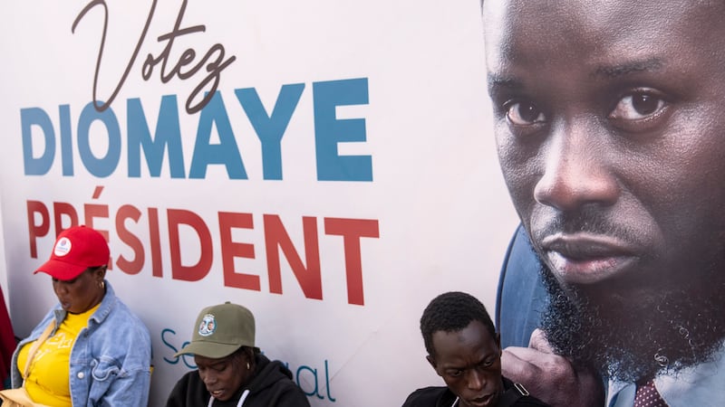 Supporters of presidential candidate Bassirou Diomaye Faye (Mosa’ab Elshamy/AP)