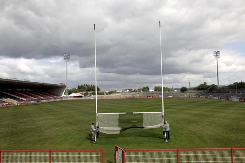 Ground staff getting Healy Park ready for Saturday&#39;s game against Dublin. Picture by Ann McManus 