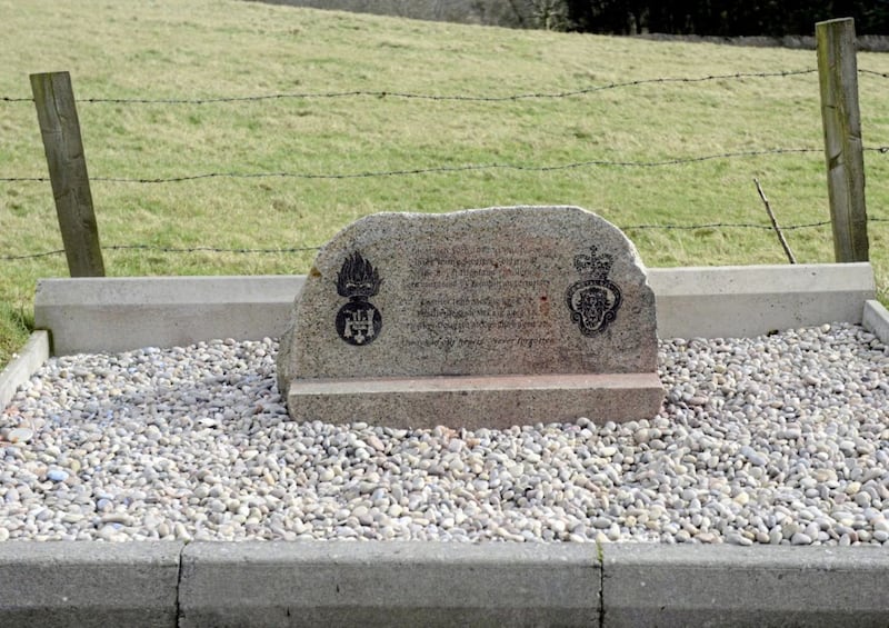 The memorial to three murdered Scottish soldiers, located at Ligoniel on the outskirts of north Belfast. 