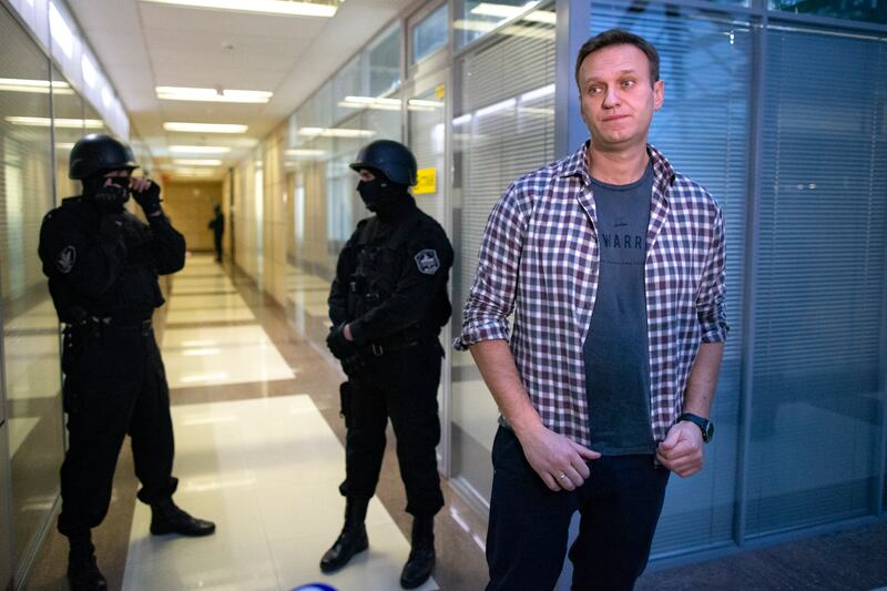Alexei Navalny at the Foundation for Fighting Corruption office in Moscow, Russia, in December 2019 (AP)