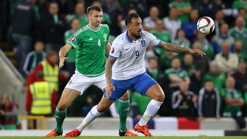 Gareth McAuley was one of only two players to feature in all 10 of Northern Ireland's qualifying games &nbsp;