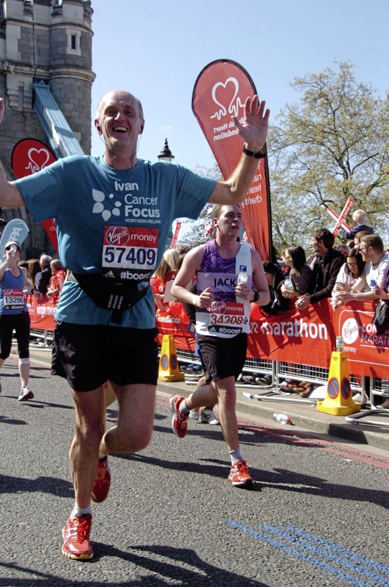 Ivan in his running gear following completion of the London Marathon 