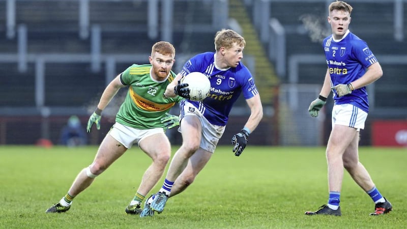Kieran Hughes was sent off after an off-the-ball incident with Conor McDevitt during the Ulster Football Senior Club Championship quarter-final on Sunday. Picture: Margaret McLaughlin 