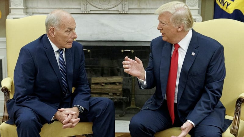 The president is scrambling to find a new chief after his first choice to replace John Kelly, left, bailed out at the last minute 