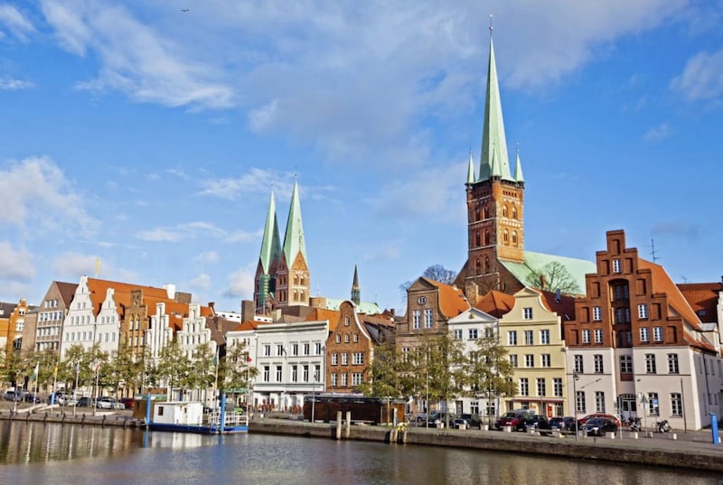 Churches, merchant's houses and the River Trave, Lubeck