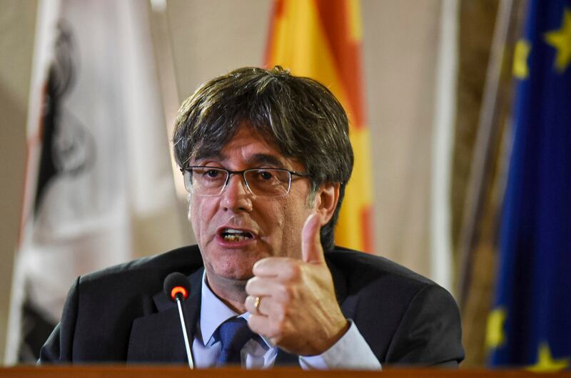 Carles Puigdemont and several other senior officials fled Spain after the secession crisis in 2017 (Gloria Calvi/AP)