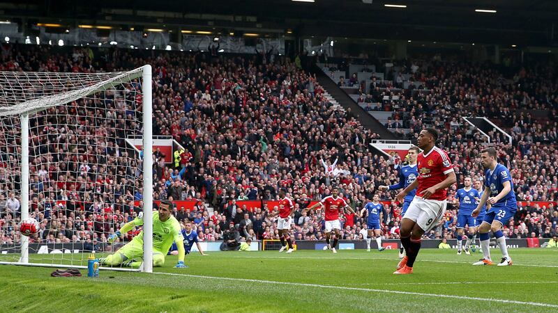 Manchester United's Anthony Martial scores the winner in Sunday's Barclays Premier League match against Everton at Old Trafford<br />Picture by PA&nbsp;