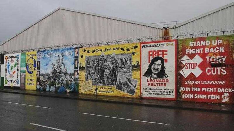 Murals on the International Peace Wall in west Belfast&nbsp;