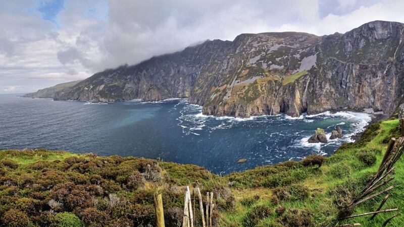 The spectacular cliffs of Slieve League in County Donegal.  
