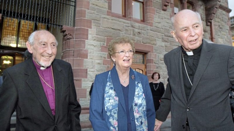 Dr Mehaffey and his wife Thelma became close friends of the late Bishop Edward Daly. Picture by Margaret McLaughlin 
