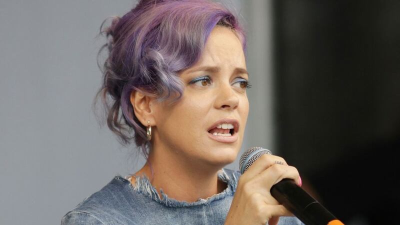 Lily Allen urged voters to back anyone but the Tories.