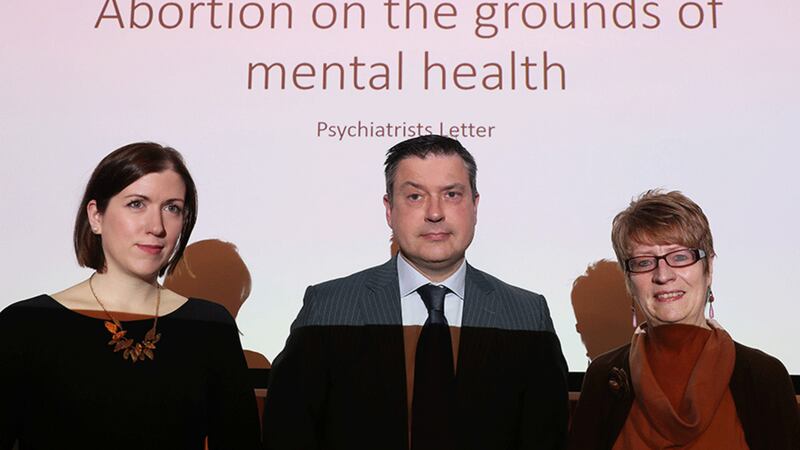 Professor&nbsp;Patricia Casey (right), Dr&nbsp;Anne Doherty and Dr&nbsp;Martin Mahon at a press conference in Dublinwhere consultant psychiatrists outlined abortion concerns ahead of the referendum on the 8th Amendment of the Irish Constitution on May 25. Picture by&nbsp;Brian Lawless/PA Wire