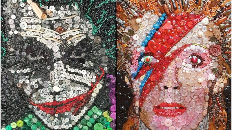 Joanne O’Neill has made around 20 pieces of button art, including recreations of David Bowie and Frida Kahlo.