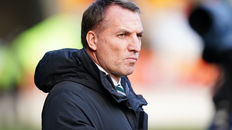 Brendan Rodgers’ Celtic trailed at half-time in Perth (Jane Barlow/PA)