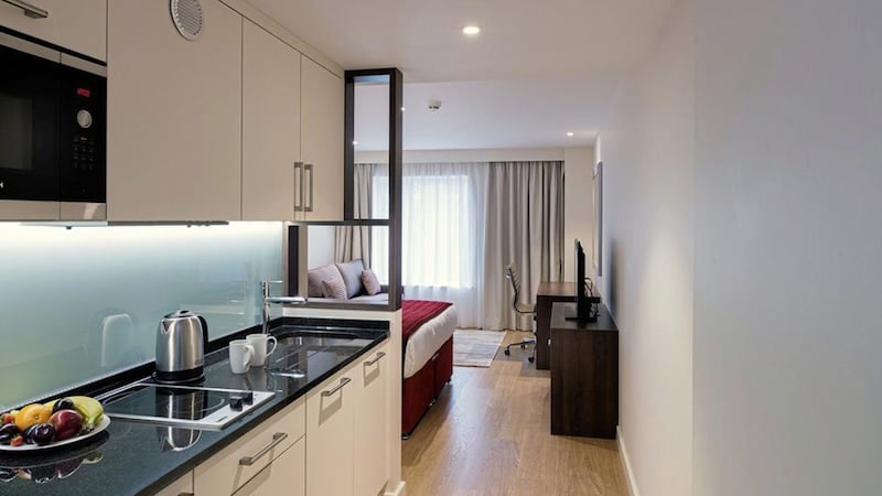 The &pound;28m Marlin Apart-hotel in London, in which Woodland supplied 236 bedrooms with kitchenettes 