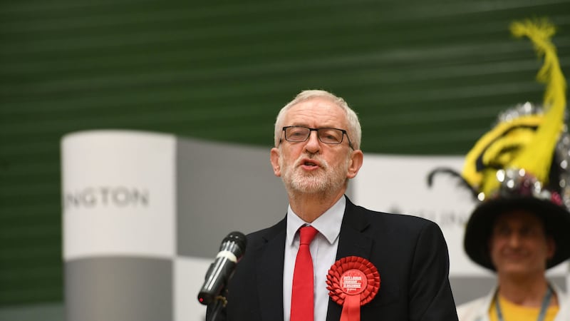 Labour leader Jeremy Corbyn speaks after the results was given at Sobell Leisure Centre for the Islington North constituency for the 2019 General Election. Picture by Joe Giddens/PA Wire&nbsp;