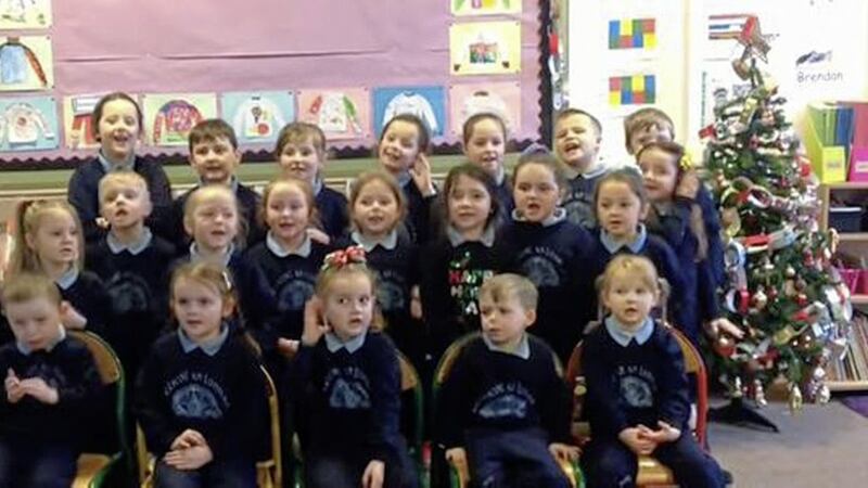 Pupils from Gaelscoil an Lonn&aacute;in have recorded a song calling for an Irish Language Act this Christmas. Picture from YouTube 