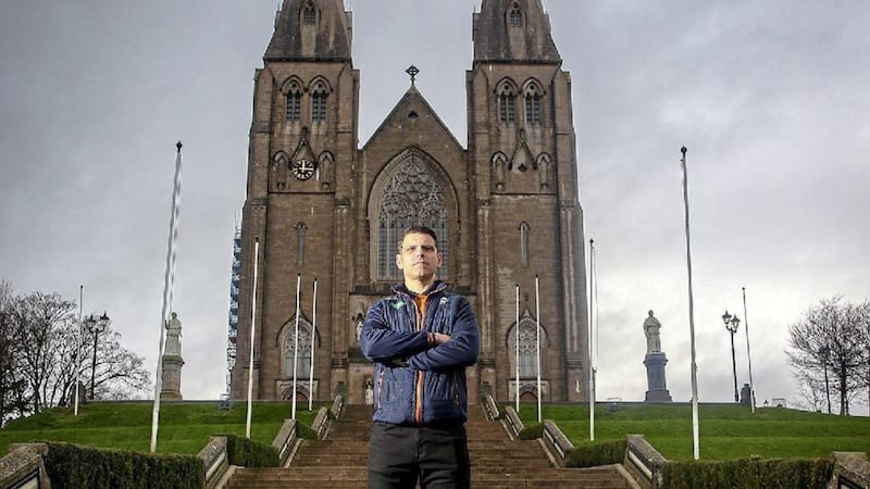 Standing outside St Patrick&#39;s Cathedral, Patrick Morrison remembers his late father John Picture: Mal McCann 