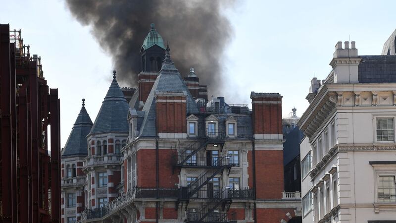 The London Fire Brigade said 20 engines and 120 firefighters and officers went to the scene at the Mandarin Oriental Hyde Park.