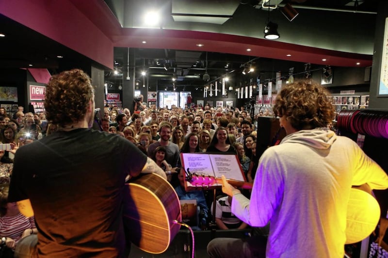 Snow Patrol play an acoustic gig in HMV in Belfast for the release of their new album, Wildness. Picture by Matt Bohill 