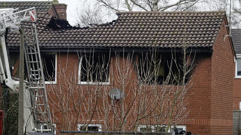 The scene of a house fire in Sycamore Lane, Stafford, which claimed the lives of four children. Picture by Aaron Chown/PA 