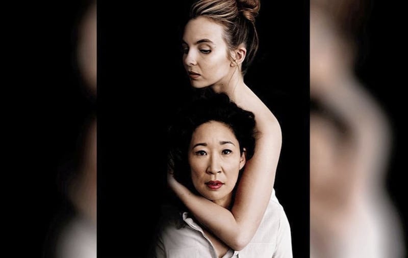 Jodie Comer and Sandra Oh star in Killing Eve. Picture by Jason Bell/BBC 