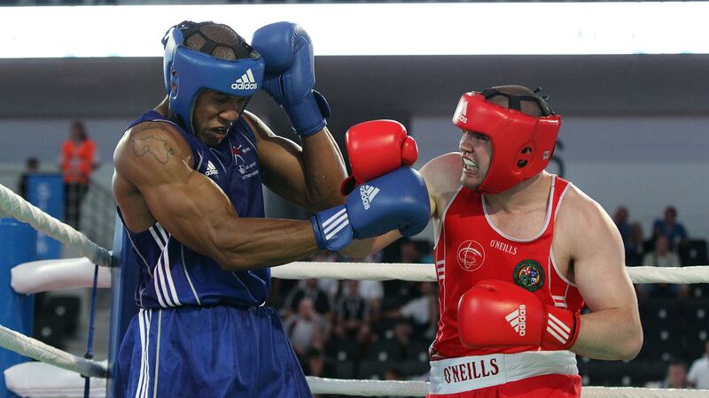 Catthal McMonagle, pictured in action against Anthony Joshua at the 2011 World Elite Championships, brought a host of Irish titles back to Holy Trinity. Picture by INPHO