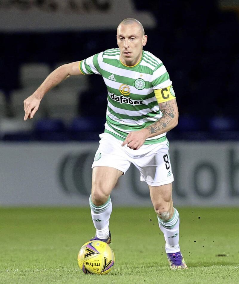 Celtic's Scott Brown during the Scottish Premiership match against Ross County at the Global Energy Stadium, Dundee on Sunday February 21 2021
