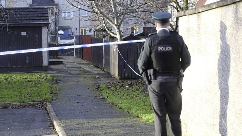 A PSNI officer at the scene of a partial explosion in the Enniskeen area of Craigavon which occurred last December 1. Picture by Hugh Russell 
