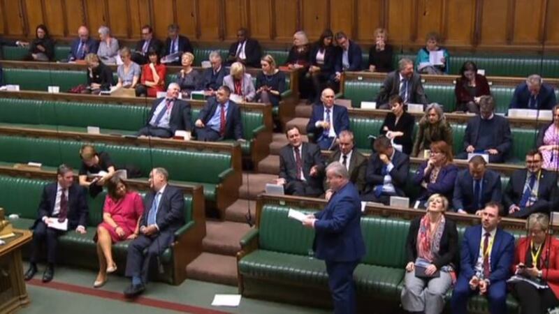The DUP's Sammy Wilson&nbsp;suggested people &quot;go to the chippy&quot; in the event of post-Brexit food shortages. Picture from Parliament.tv