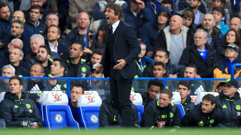 &nbsp;Chelsea manager Antonio Conte on the touchline. Picture by PA