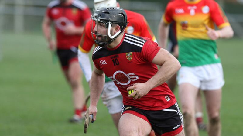 Down's Ryan McCusker in action against Carlow at Ballycran on Saturday. Down manager Ronan Sheehan claims his players were subjected to abuse of a sectarian nature during the game. Picture by Louis McNally