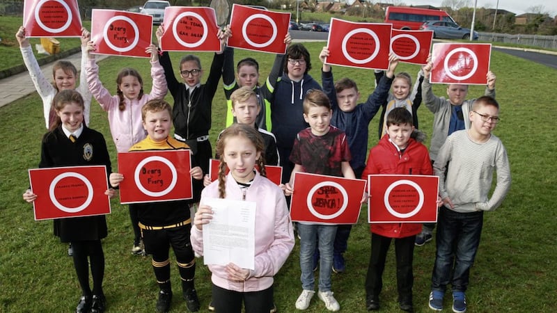 Martyna Borysowska and her classmates wrote letters declaring their support for an Irish Language Act.. Picture Bill Smyth 