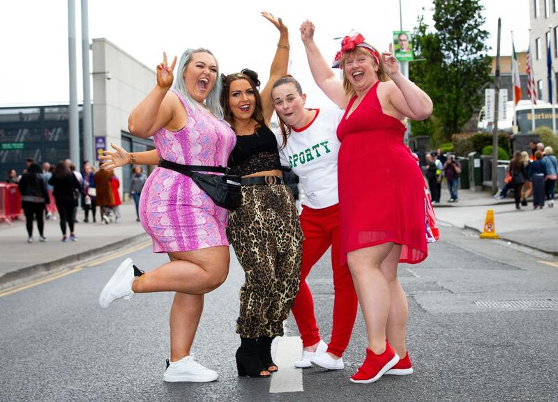 Spice Girls fans arrive at Croke Park stadium in Dublin