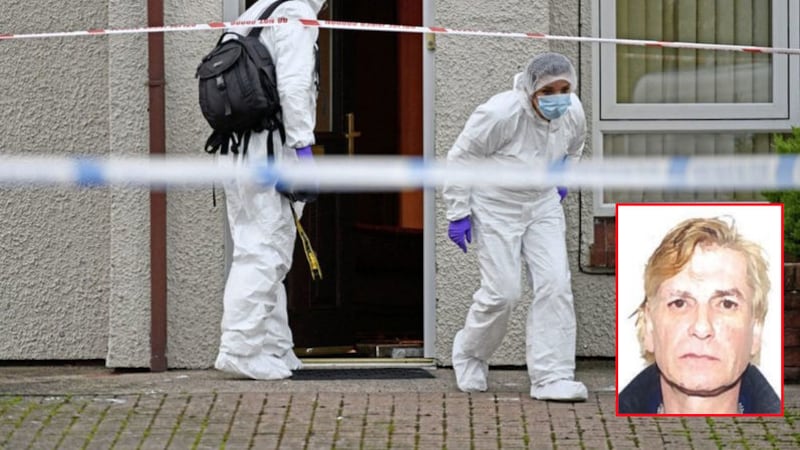 Forensic teams at the house where Brian Coulter was murdered in Magherafelt earlier this week&nbsp;
