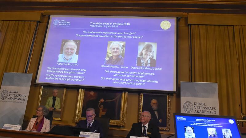 The Nobel award recognises ‘ground breaking inventions in the field of laser physics’.