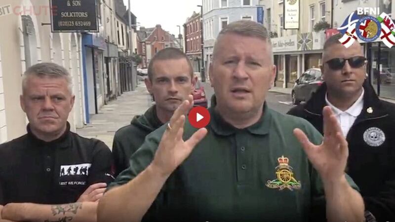 Britain First leader Paul Golding has threatened a &#39;day of action&#39; in Ballymena, Co Antrim 