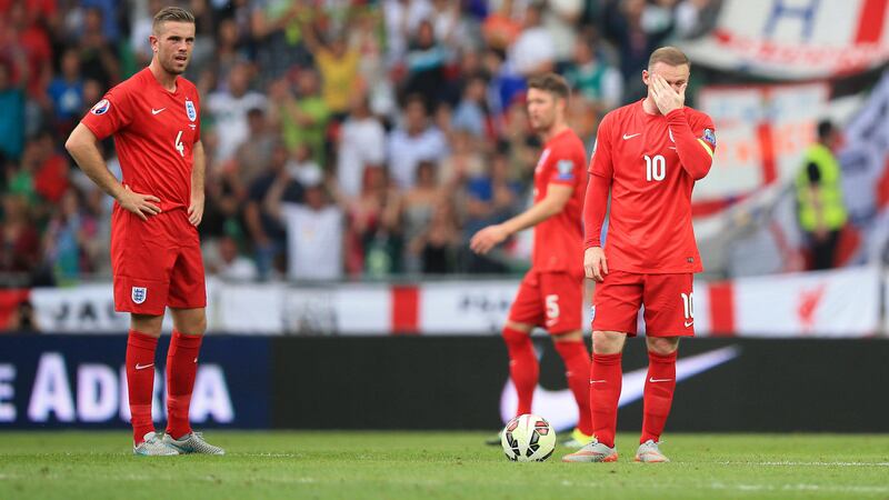 England skipper Wayne Rooney can&#39;t watch as Henderson closes in on becoming the new face of Fifa 16 