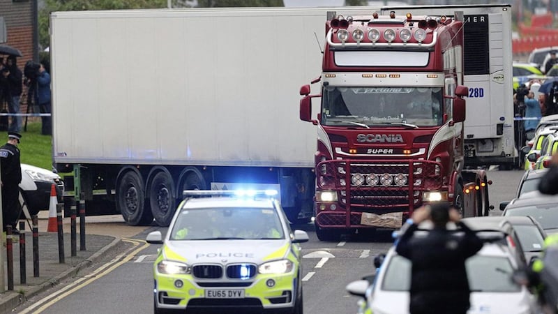 The container lorry in which 39 people were found dead inside in October 2019 