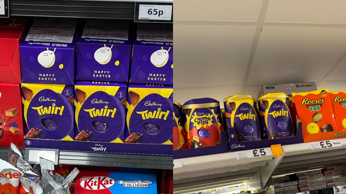 Easter eggs on supermarket shelves