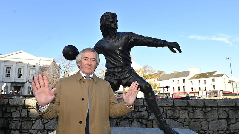Former Tottenham and Northern Ireland goalkeeper Pat Jennings at the unveiling of a statue in his honour in Newry on Wednesday    Picture: Oliver McVeigh