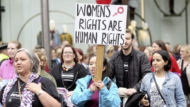 Hundreds of people carrying placards took part in the rally. Picture by Freddie Parkinson/Press Eye 